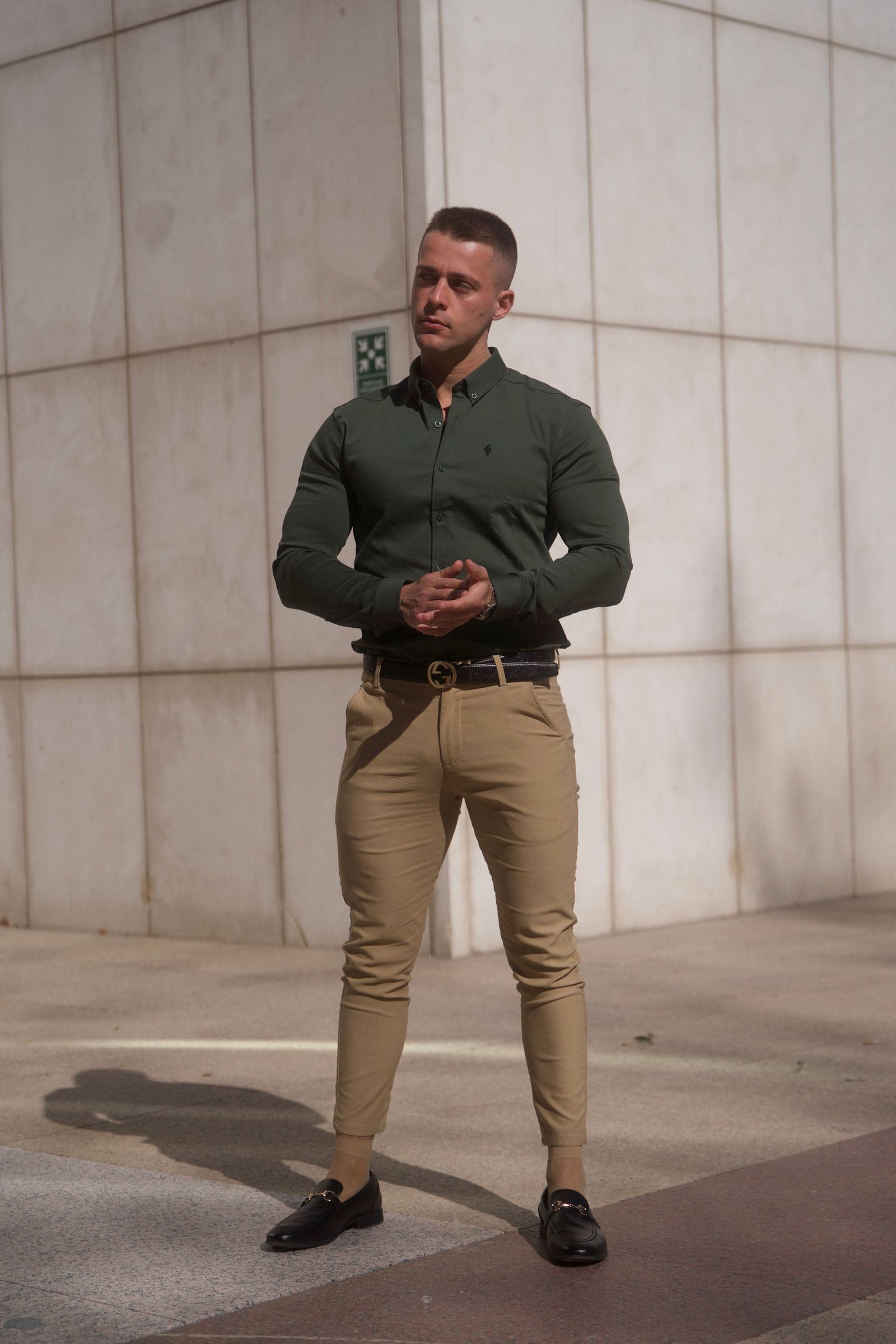 Slim Fit Chinos in Khaki