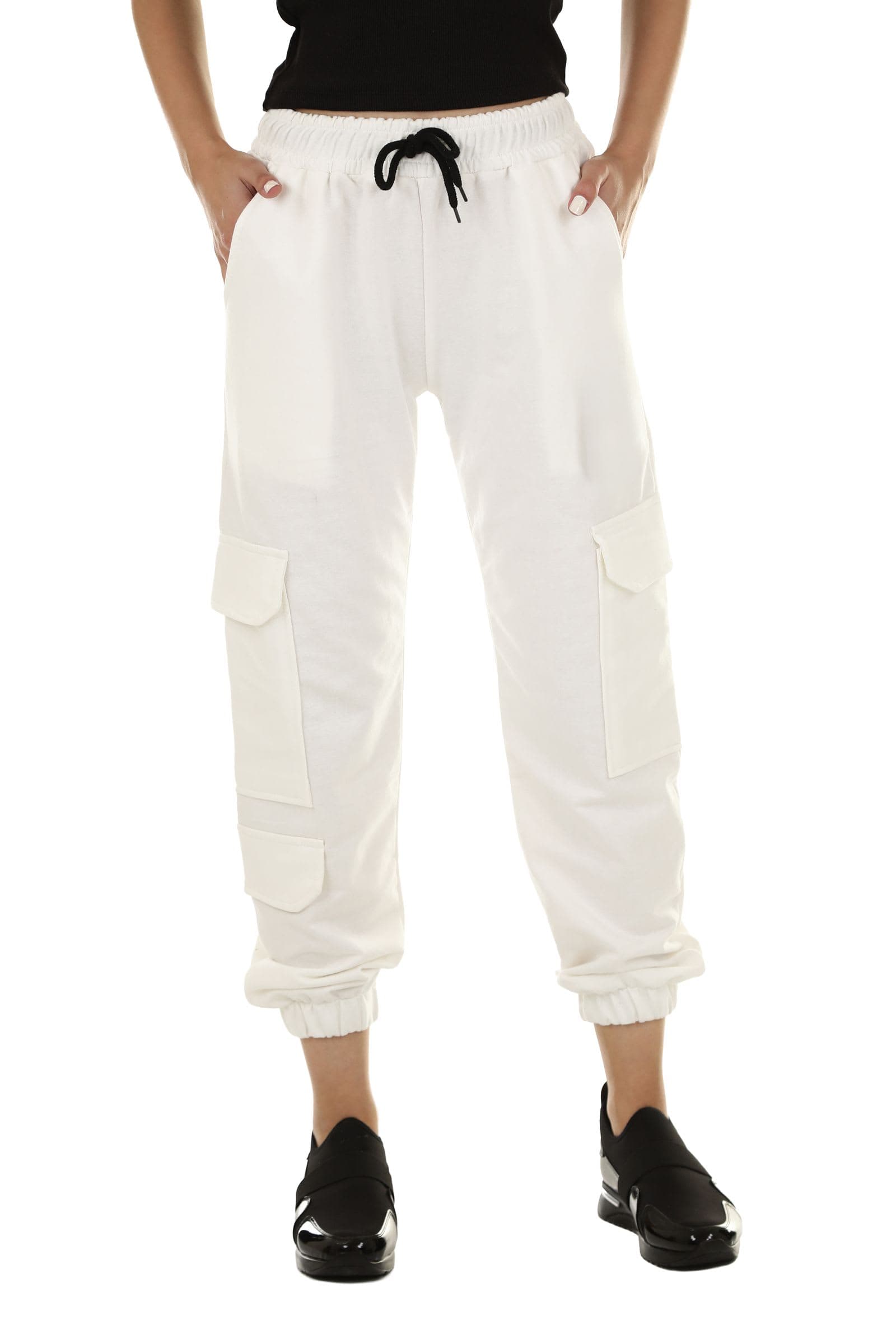 Cargo Joggers in Off White